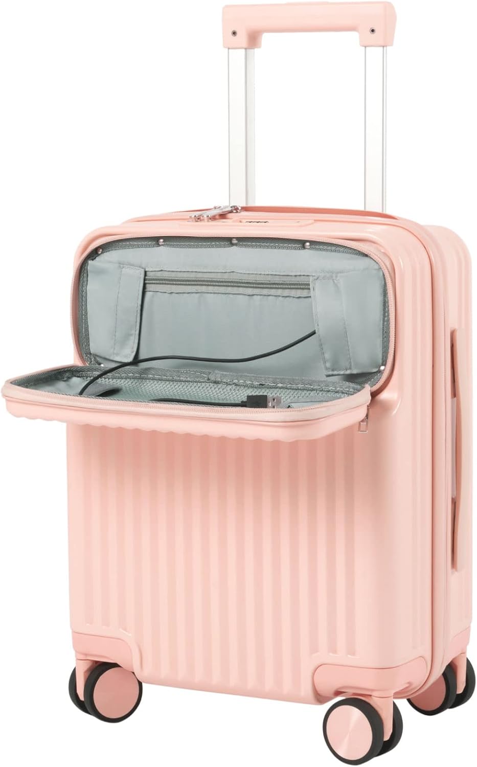 Amazon | [吉道] 前開き スーツケース USBポート付き キャリーケース